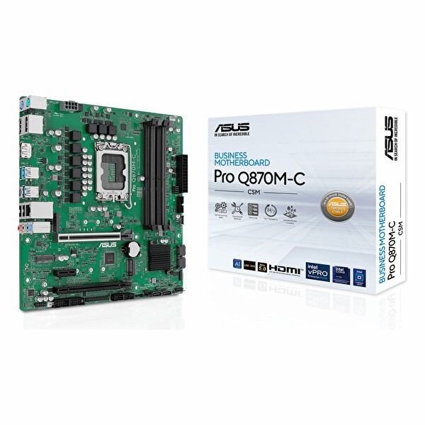 Asus Pro Q870M-C-CSM DDR5 6400 MHz OC M.2 HDMI/DP/USB-C PCIe 4.0 1851P mATX Anakart
