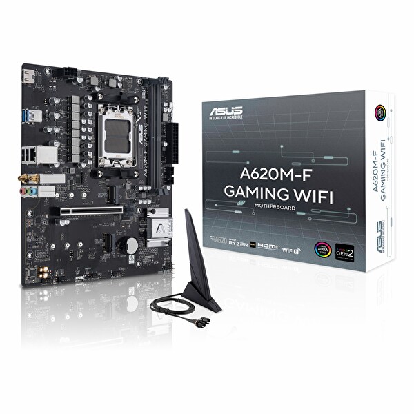 Asus A620M-F Gaming WiFi DDR5 8000 MHz OC M.2 HDMI PCIe 4.0 AM5 mATX Anakart