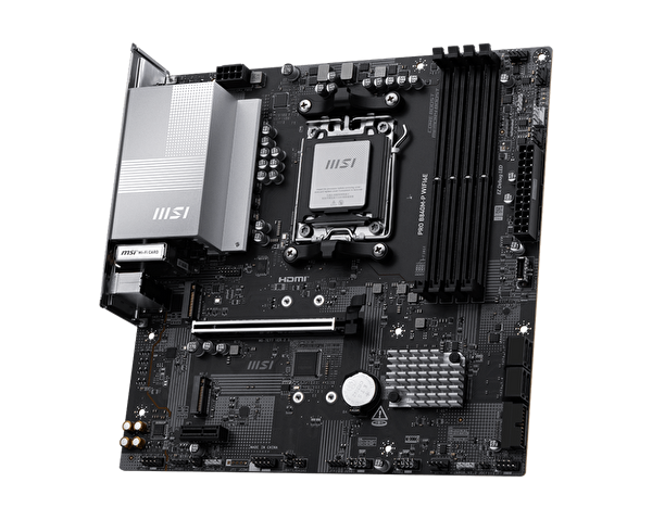 MSI PRO B840M-P WiFi6-E DDR5 AMD B840 AM5 Soket DDR5 8000 MHz OC mATX Anakart