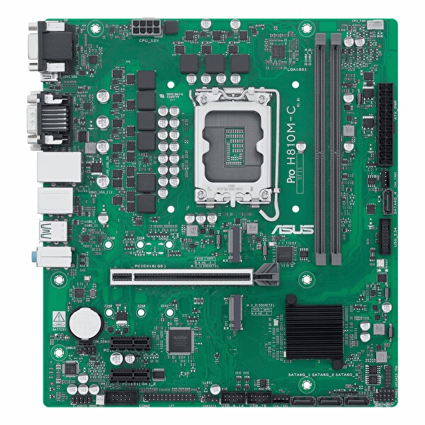 Asus Pro H810M-C-CSM DDR5 6400 MHz OC M.2 DVI/VGA/HDMI/DP/USB-C PCIe 5.0 1851P mATX Anakart