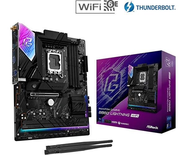 Asrock B860 Lightning WiFi LGA1851 DDR5 8933 MHz OC ATX Gaming Anakart