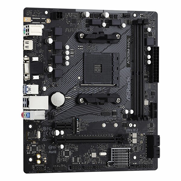 Asrock A520M-HVS DDR4 4733 MHz OC M.2 VGA/HDMI PCIe 3.0 AM4 mATX Anakart