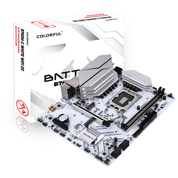 Colorful Battle-AX B760M-G Beyaz WiFi DDR5 7600 MHz mATX Gaming Anakart