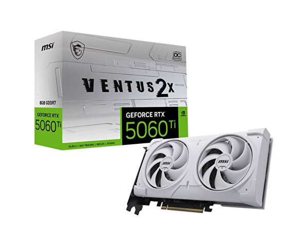 MSI GeForce RTX 5060TI 8 GB Ventus 2X OC White Plus GDDR7 128 Bit DX12 Gaming Ekran Kartı