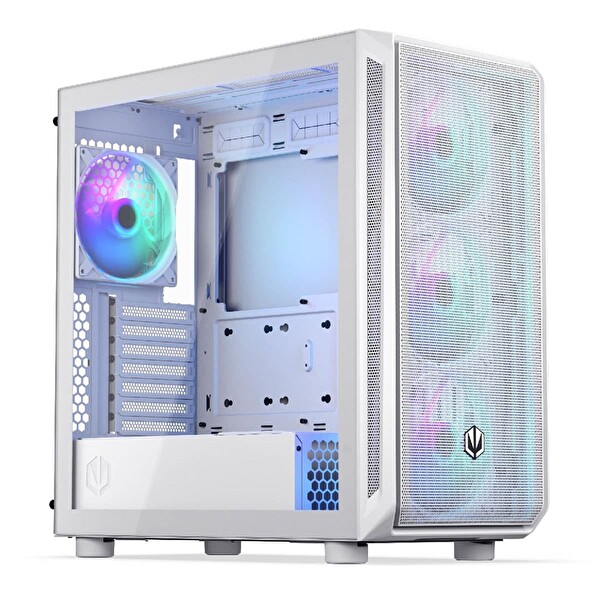 Endorfy Arx 700 White ARGB Mesh Temperli Cam USB 3.2 Gen 2 Mid Tower ATX Gaming Kasa (EY2A017)
