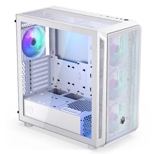 Endorfy Arx 700 White ARGB Mesh Temperli Cam USB 3.2 Gen 2 Mid Tower ATX Gaming Kasa (EY2A017)