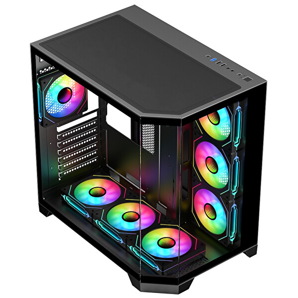 Frisby FC-9550G 850W 80+ Bronze 7x120 MM ARGB FAN Mid Tower ATX Siyah Gaming (Oyuncu) Kasa