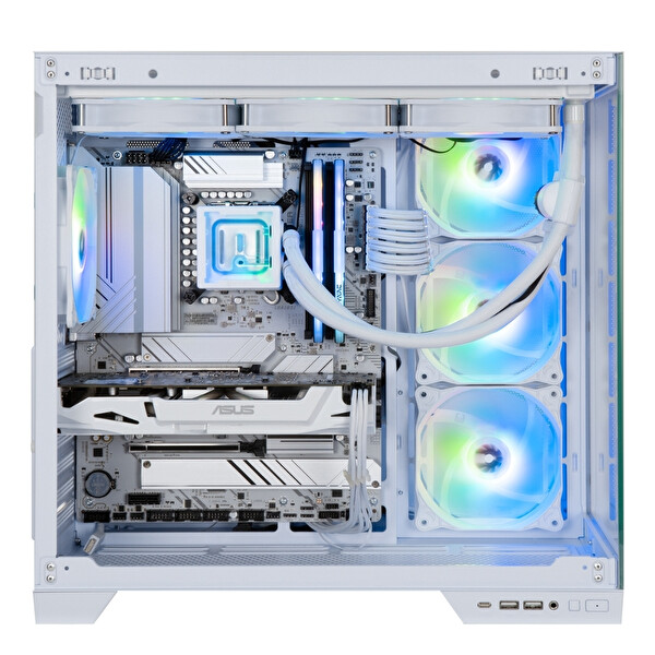 BitFenix MH100 750W 80+ Bronze PSU 4x120 MM FRGB Fan ATX Temperli Cam Beyaz Gaming (Oyuncu) Kasa
