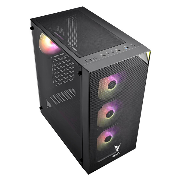 Vento FSP VG3400S 750W 80+ GEN5 4x120 MM RGB Fan Temperli Cam USB 3.0 Mesh ATX Gaming Kasa