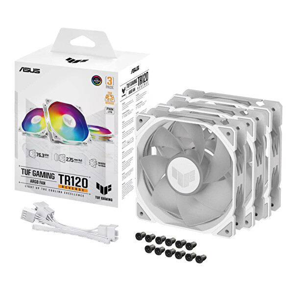 Asus TUF TR120 120 MM Reverse 3in1 Beyaz Kasa Fanı