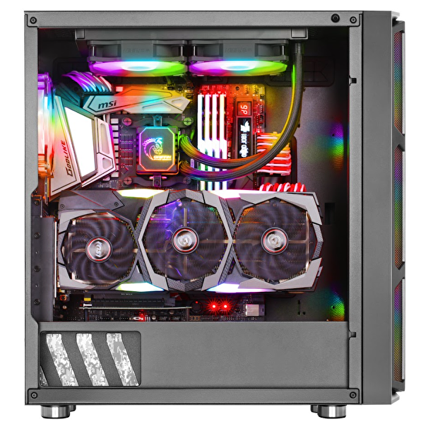 Green Griffin G6 ARGB Gaming Bilgisayar Kasası (2×200mm + 1×120mm Fan Type-C Kumandalı) – 800W 80+ Bronze PSU Dahil