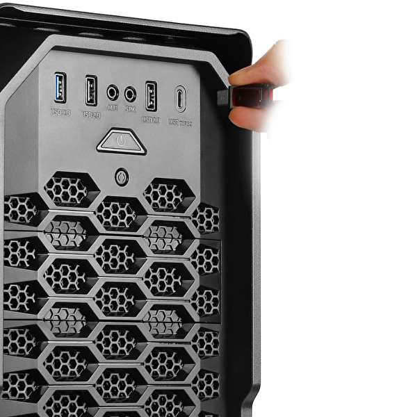 Green Striker Midtower Gaming Bilgisayar Kasası (3×120mm Fan 6 Fan Desteği Siyah) - 700W 80+ Bronze PSU Dahil