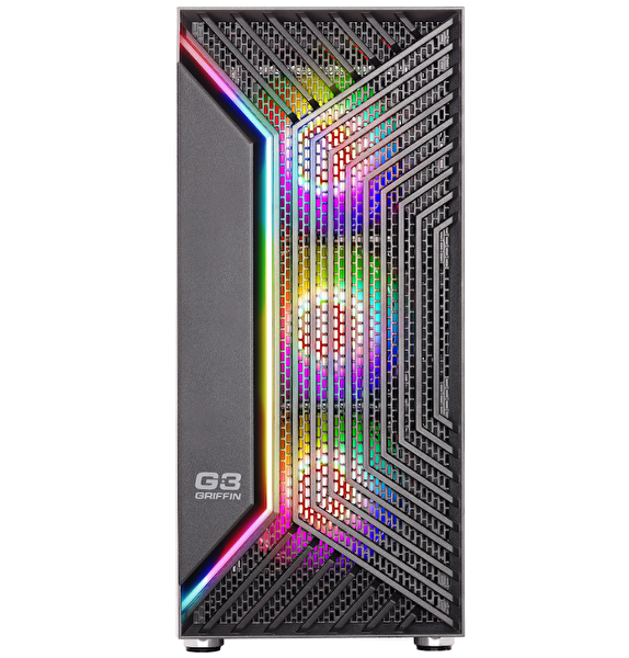 Green Griffin G3 Plus ARGB Gaming Bilgisayar Kasası (4×120mm Fan + Tempered Cam) – 700W 80+ Bronze PSU Dahil