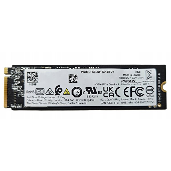 Phison 512 GB 4900-3200 MB/sn M.2 22x80 NVMe SSD