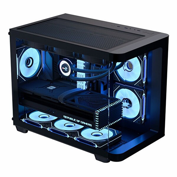Aerocool P300C USB 3.2 ARGB mATX Mini Tower Siyah Kasa
