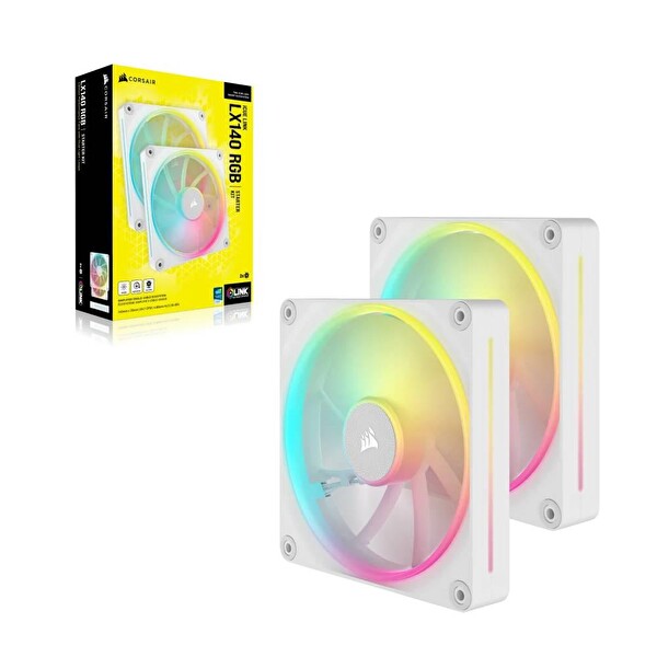 Corsair iCUE LINK LX140 RGB 140 MM PWM Beyaz İkili Kasa Fanı