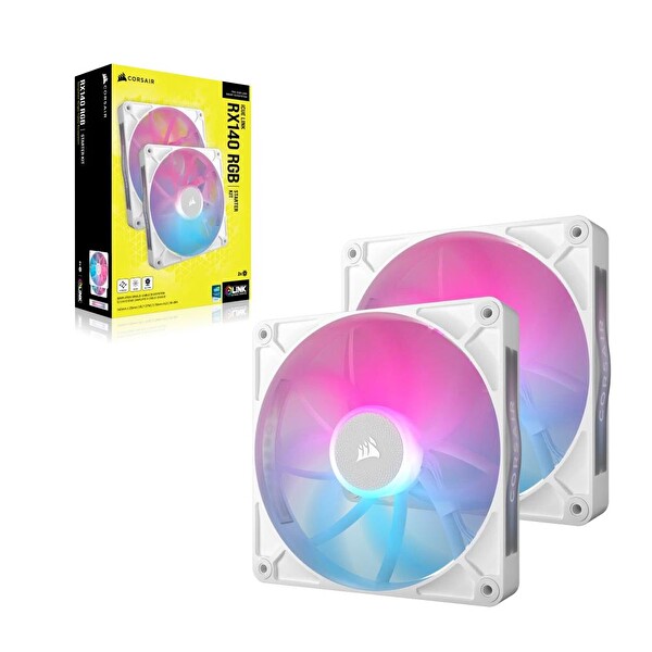 Corsair iCUE LINK RX140 RGB 140 MM PWM Beyaz İkili Kasa Fanı
