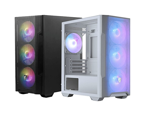 MSI MAG Forge M100R Temperli Cam Mesh 4x120mm ARGB Fan USB 3.2 Beyaz Micro-ATX Tower Oyuncu Kasa