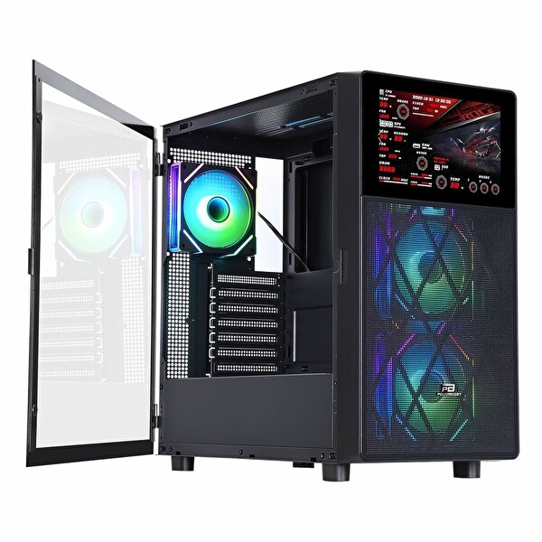 Power Boost PB-P4367BB USB 3.2 ARGB ATX Mid Tower Siyah Kasa