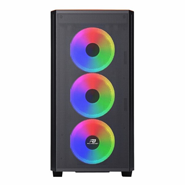 Power Boost PB-P2252BP USB 3.2 ARGB mATX Mid Tower Siyah Kasa
