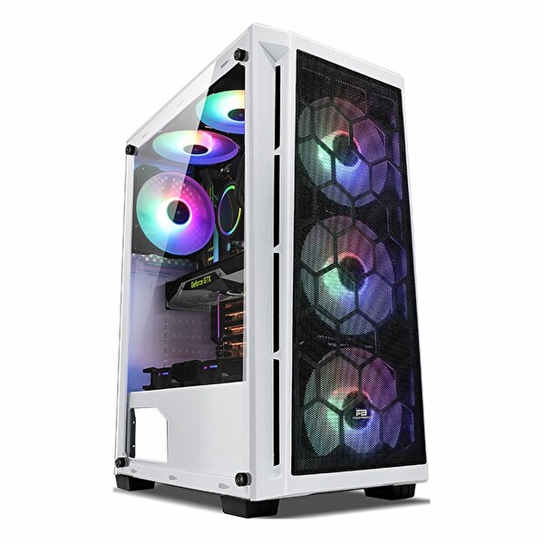 Power Boost PB-T001BW USB 3.2 RGB ATX Mid Tower Beyaz Kasa