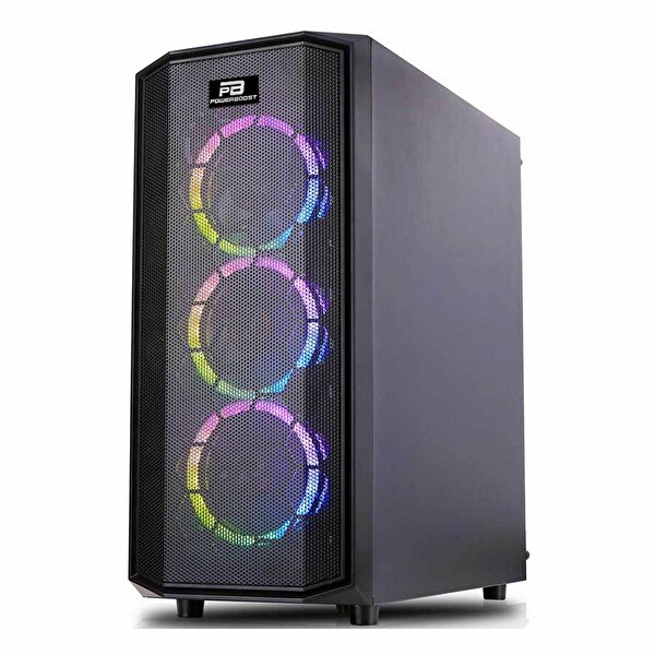 Power Boost X58 USB 3.2 RGB ATX Mid Tower Siyah Kasa