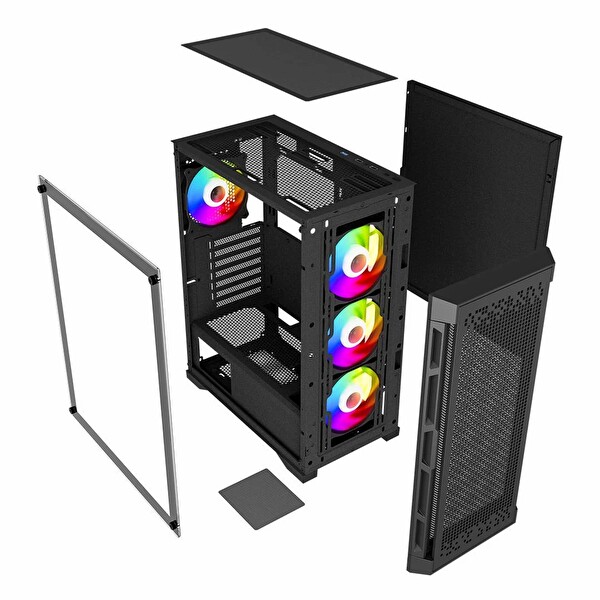 Power Boost PB-PS7840B 600W USB 3.2 LED ATX Mid Tower Siyah Kasa