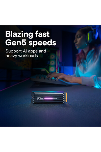 Crucial T710 CT2000T710SSD5 2 TB PCIe Gen5 NVMe M.2 Soğutuculu SSD