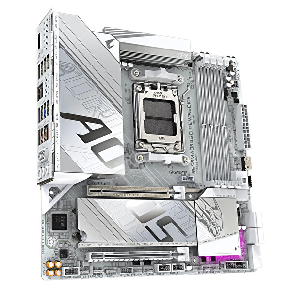 Gigabyte B850M Aorus Elite ICE Wifi-6E Soket AM5 8200 MHz OC mATX Gaming Anakart