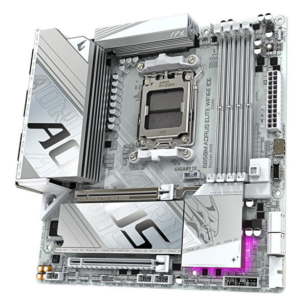 Gigabyte B850M Aorus Elite ICE Wifi-6E Soket AM5 8200 MHz OC mATX Gaming Anakart