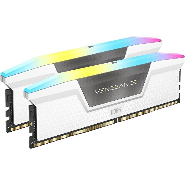 Corsair CMH64GX5M2B6000Z30W 64 GB (2x32GB) Vengeance RGB 6000MHz CL30 DDR5 EXPO/XMP Beyaz Dual Kit Ram