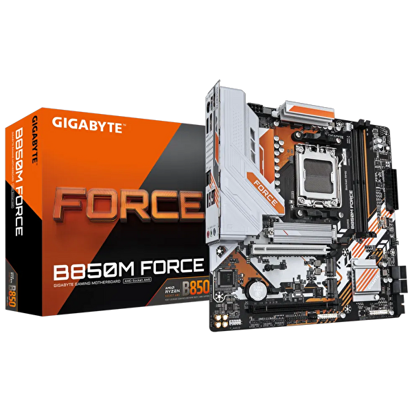 Gigabyte B850M Force DDR5 9600MHz (OC) M.2 HDMI DP Soket AM5 mATX Anakart