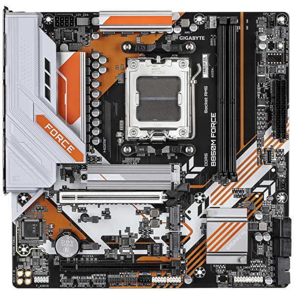 Gigabyte B850M Force DDR5 9600MHz (OC) M.2 HDMI DP Soket AM5 mATX Anakart