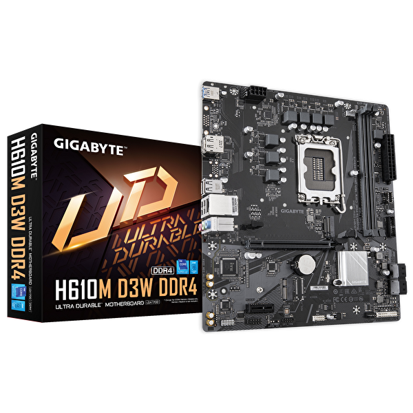 Gigabyte Intel LGA1700 MATX H610M D3W DDR4 Anakart