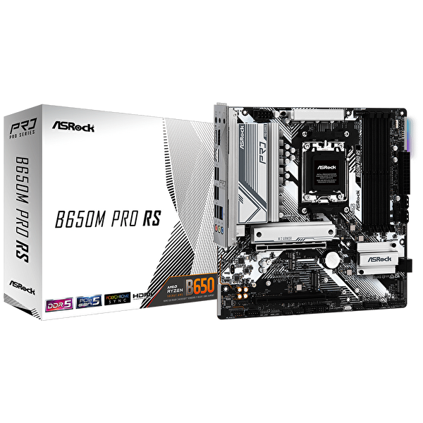 Asrock B650M Pro RS 7200MHz(OC) DDR5 Soket AM5 M.2 USB 3.2 HDMI mATX B650M PRO RS Anakart