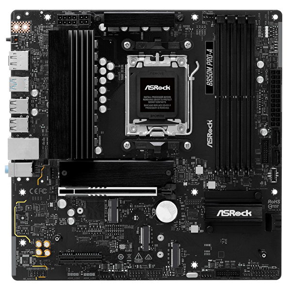 Asrock B850M PRO-A 8000MHz DDR5 Soket AM5 M.2 USB 3.2 HDMI mATX B850M PRO-A Anakart