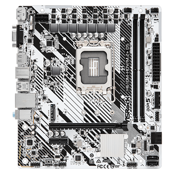 Asrock H610M-HDV M.2+ D5 5600 MHz DDR5 Soket 1700 M.2 USB 3.2 HDMI mATX Anakart