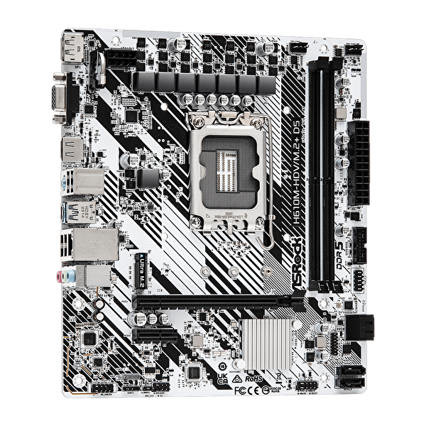 Asrock H610M-HDV M.2+ D5 5600 MHz DDR5 Soket 1700 M.2 USB 3.2 HDMI mATX Anakart