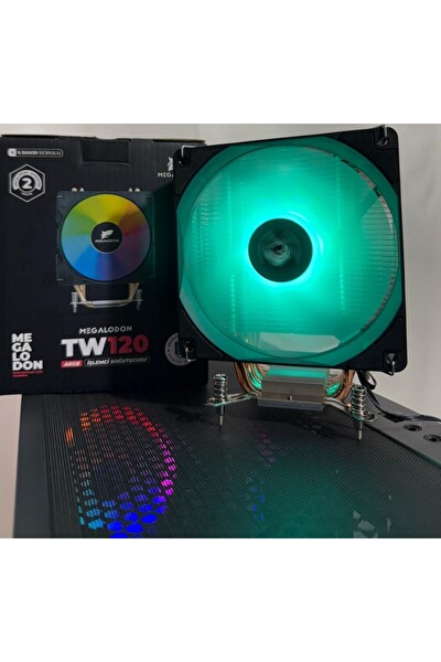 Megalodon TW120 6 Bakır Borulu ARGB Kule Tipi İşlemci Soğutucu CPU Fanı - Sadece İntel İşlemciler İçin