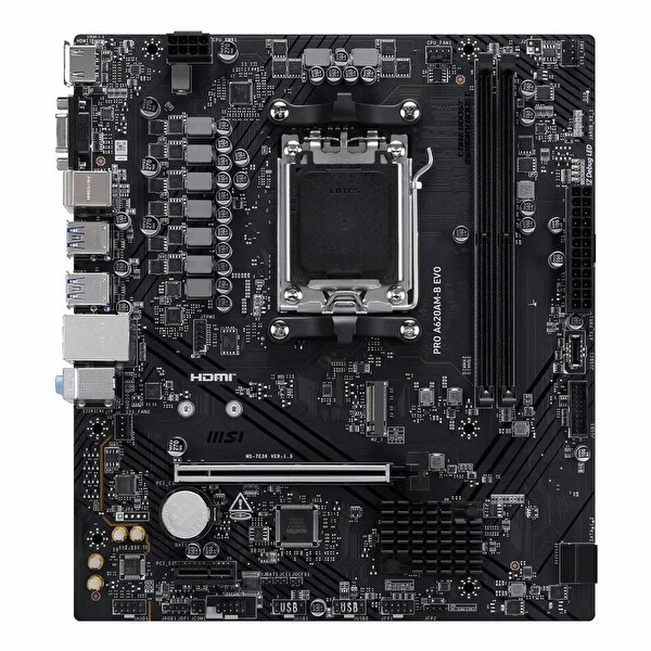 MSI Pro A620AM-B Evo DDR5 6800MHz OC M.2 VGA/HDMI PCIe 4.0 AM5 mATX Anakart