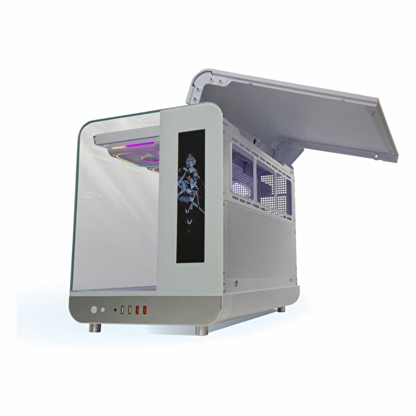 Quadro Eagle QX100 USB 3.2 RGB ATX Mid Tower Bilgisayar Kasası - Beyaz