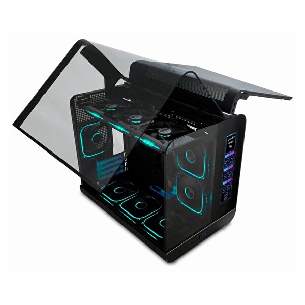 Quadro Eagle QX100 USB 3.2 RGB ATX Mid Tower Bilgisayar Kasası - Siyah
