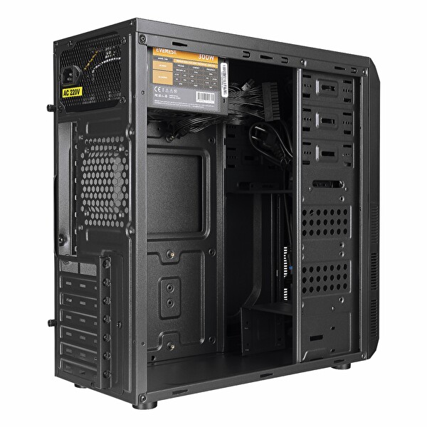 Everest 318B 300W USB 3.0 ATX Mid Tower Bilgisayar Kasası - Siyah