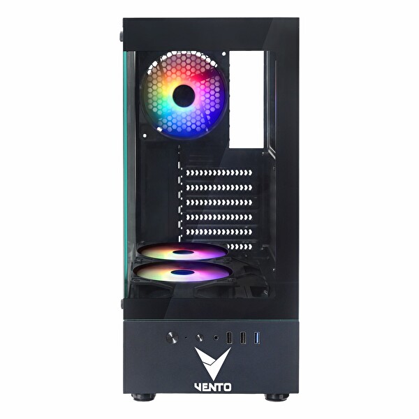 Vento VG2803F 650W 80+ Bronz USB 3.2 RGB ATX Mid Tower Bilgisayar Kasası - Siyah