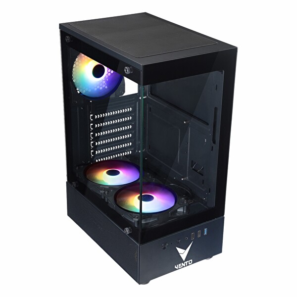 Vento VG2803F 650W 80+ Bronz USB 3.2 RGB ATX Mid Tower Bilgisayar Kasası - Siyah