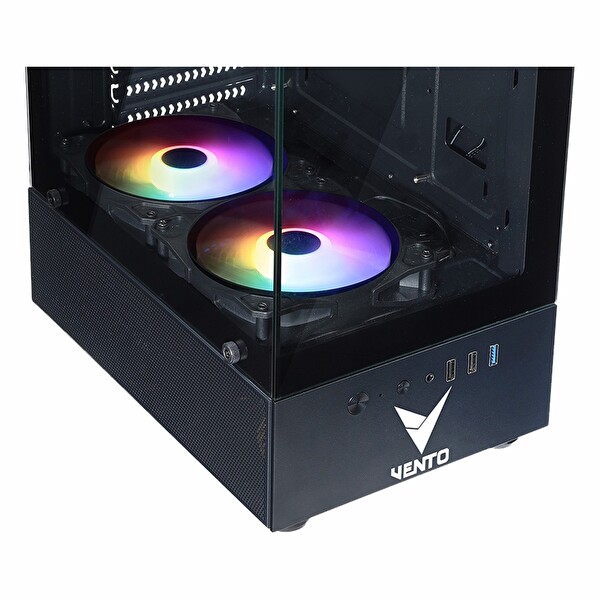 Vento VG2803F 650W 80+ Bronz USB 3.2 RGB ATX Mid Tower Bilgisayar Kasası - Siyah