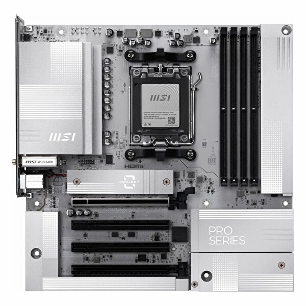MSI Pro B850M-A WiFi PZ DDR5 8200 MHz OC M.2 HDMI/DP/USB-C PCIe 5.0 AM5 mATX Anakart
