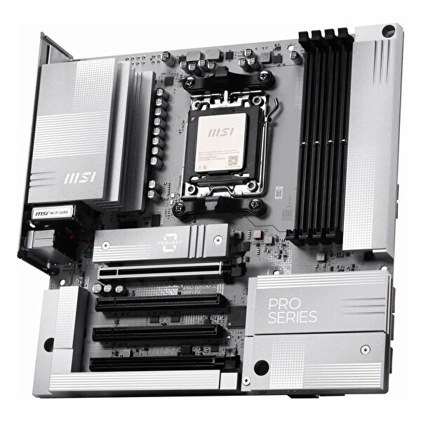 MSI Pro B850M-A WiFi PZ DDR5 8200 MHz OC M.2 HDMI/DP/USB-C PCIe 5.0 AM5 mATX Anakart