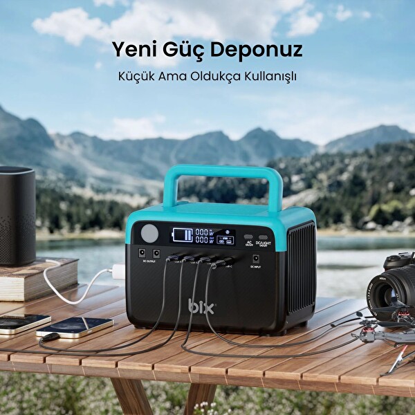 Bix LiFePO4 Bataryalı Power Station AC/DC/USB Güneş Paneli Uyumlu 60000mAh 230V 300W Güç Kaynağı