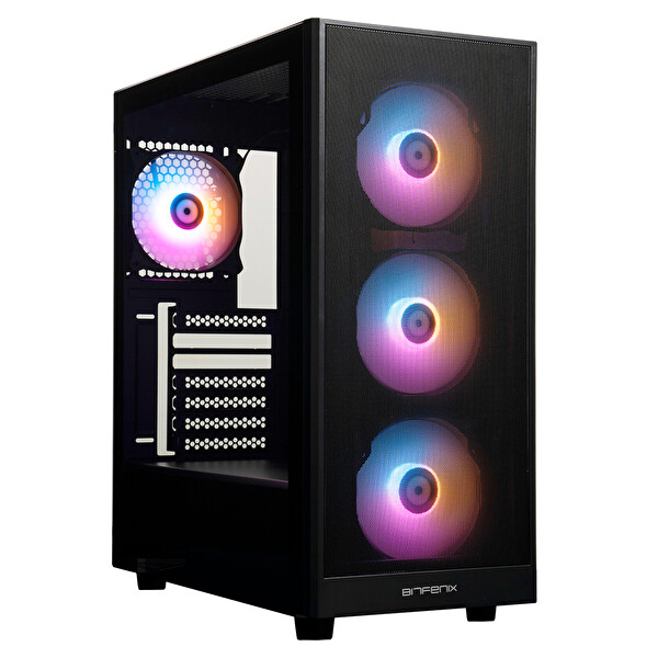 BitFenix Grafi Black 4x120mm FRGB Fan Mesh Temperli Cam USB 3.0 Mid Tower ATX Gaming Kasa BFC-GRM-KKGSK-4F